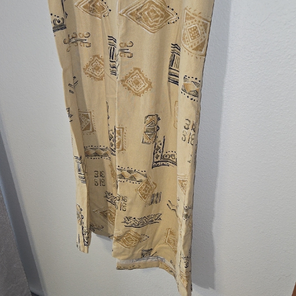 Chic Beige Patterned Midi Dress - image 9